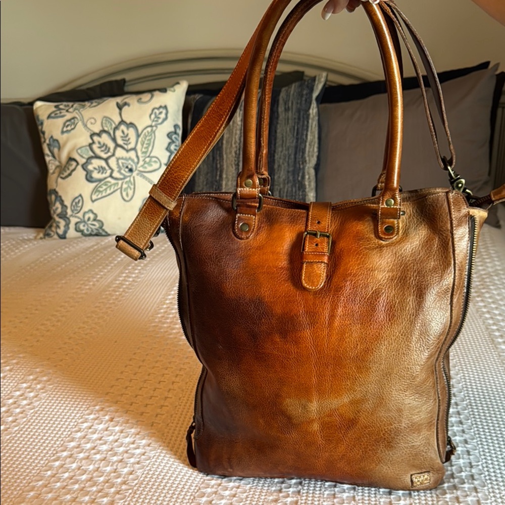 Bed Stu Brown Leather Tote Bag